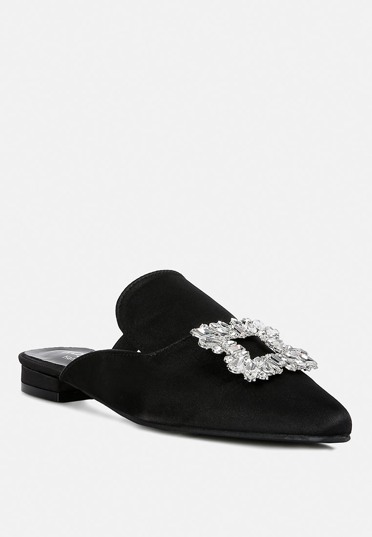 perrine diamante brooch slip on mules#color_black