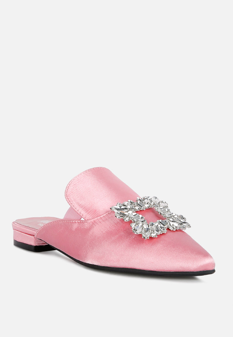 perrine diamante brooch slip on mules by ruw#color_blush