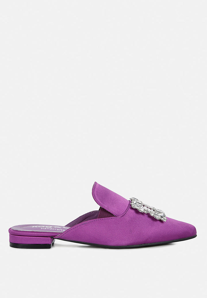 perrine diamante brooch slip on mules#color_purple