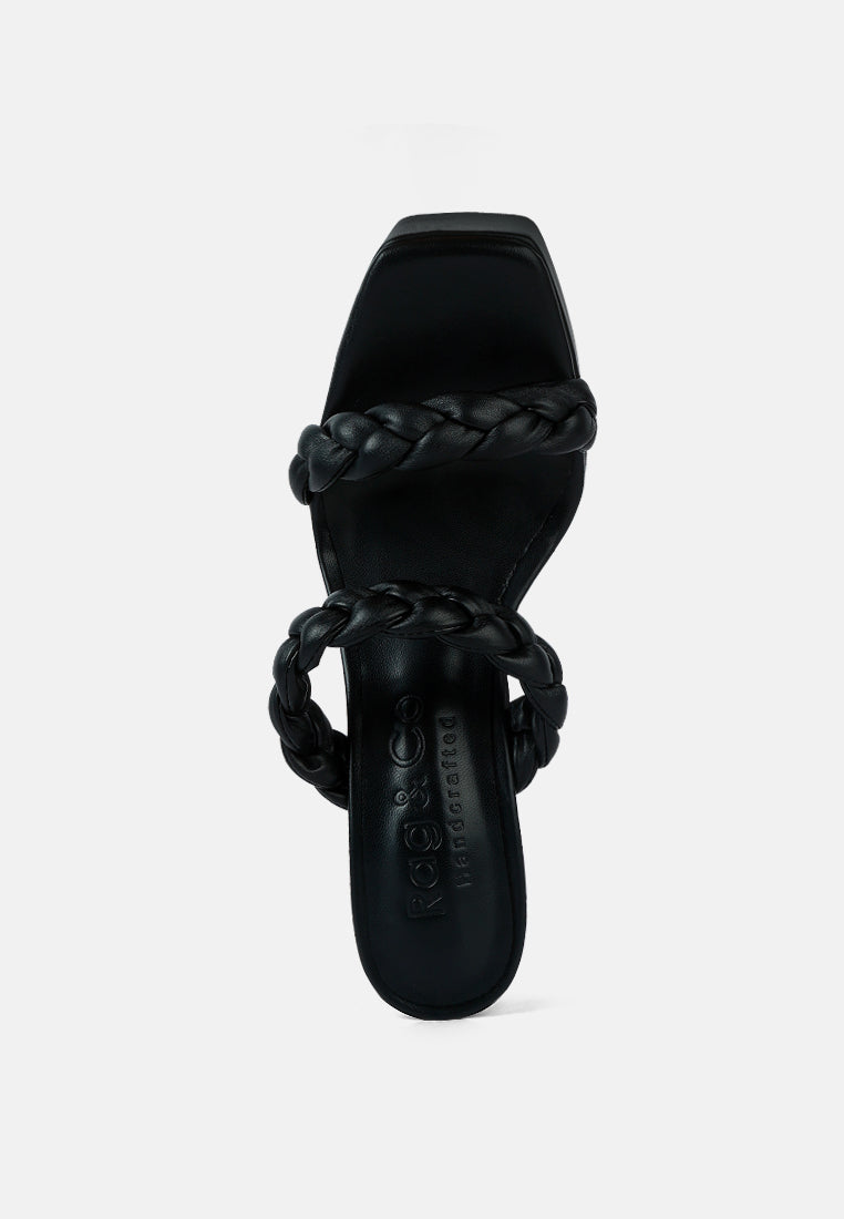 pin-up braided high heel sandals#color_black