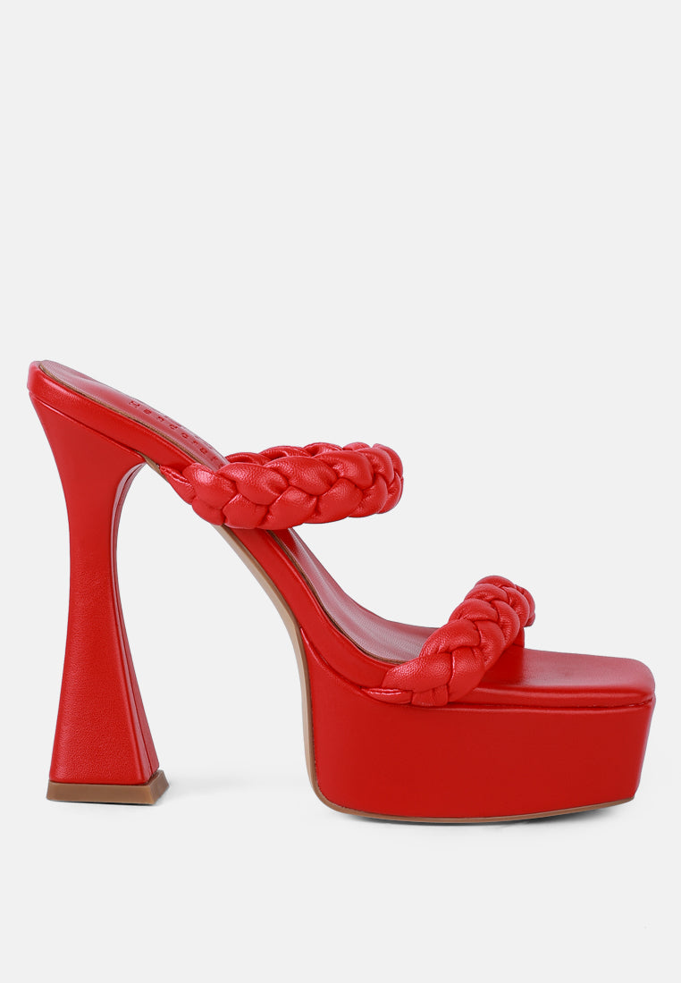 pin-up braided high heel sandals#color_red