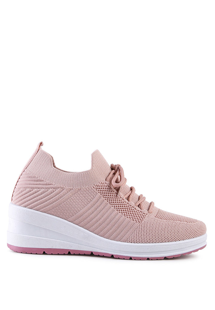 pologirl wedge lace-up sneakers#color_blush
