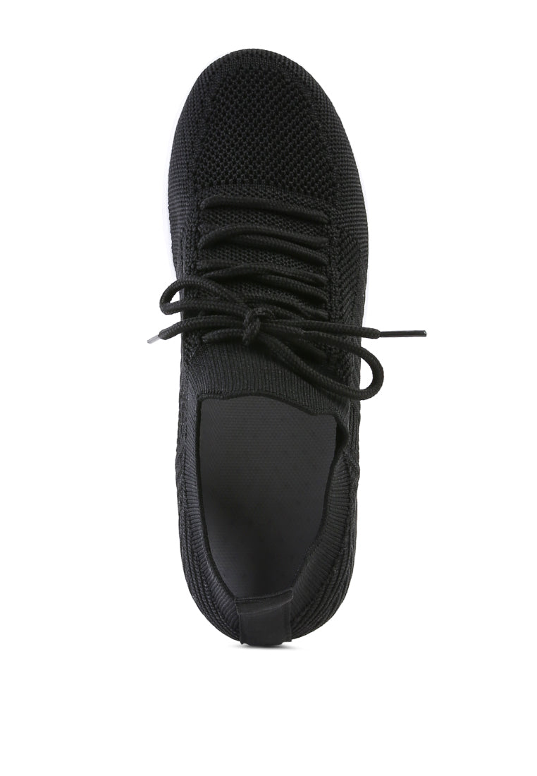 pologirl wedge lace-up sneakers#color_black