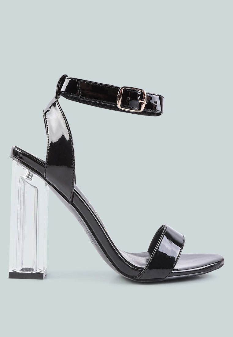 poloma chunky clear high heeled sandals#color_black