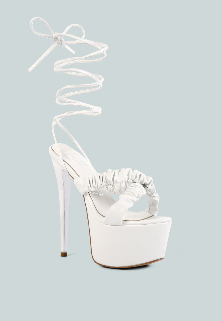 pop era ruched straps tie up sandals#color_white