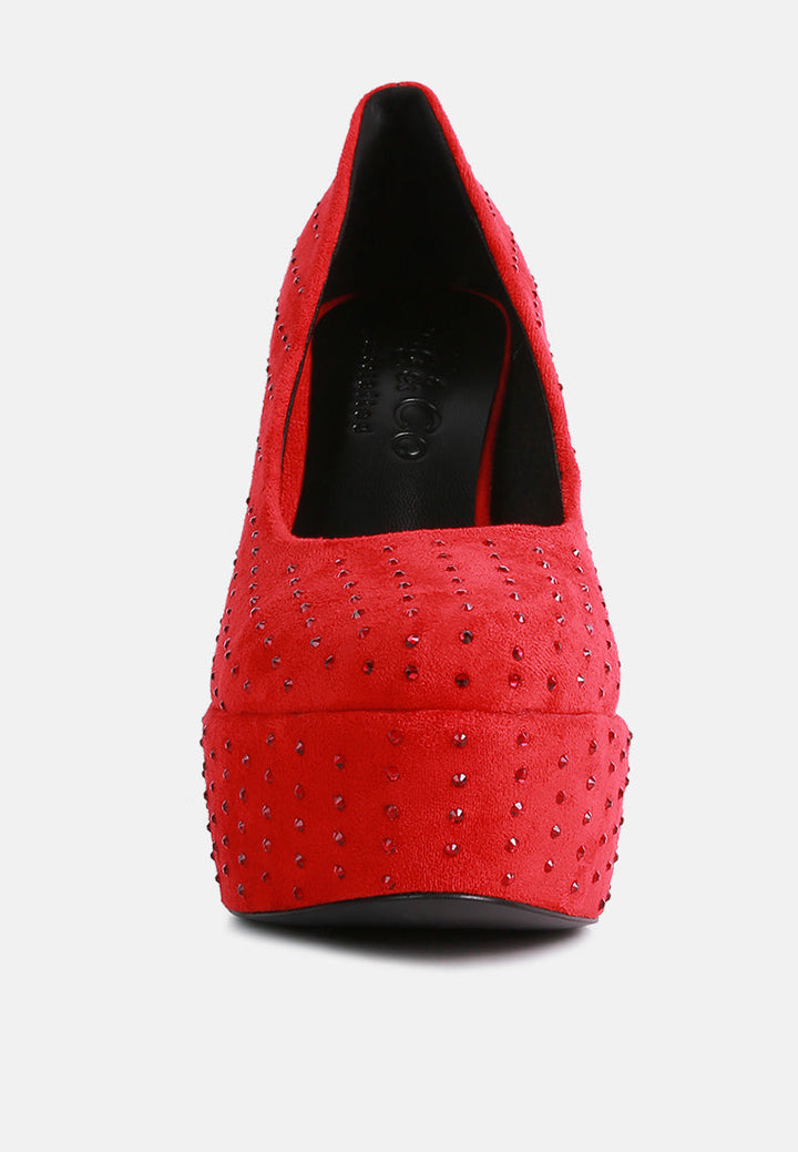 poppins glinting platform high pumps by ruw#color_red