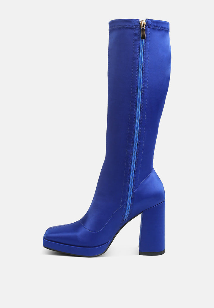 presto stretchable satin long boot by ruw#color_blue