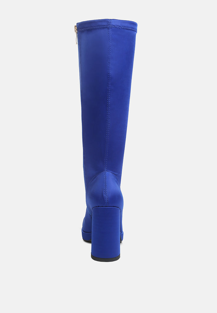 presto stretchable satin long boot#color_blue