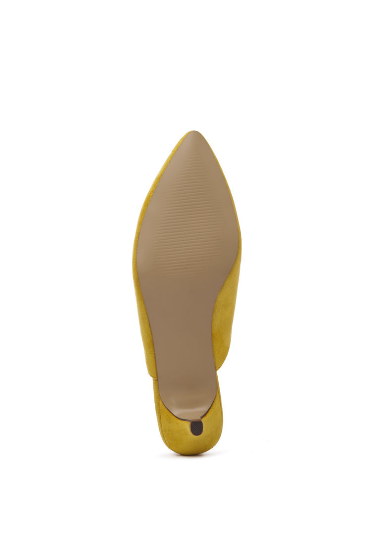 frida pointed toe heeled mules#color_yellow