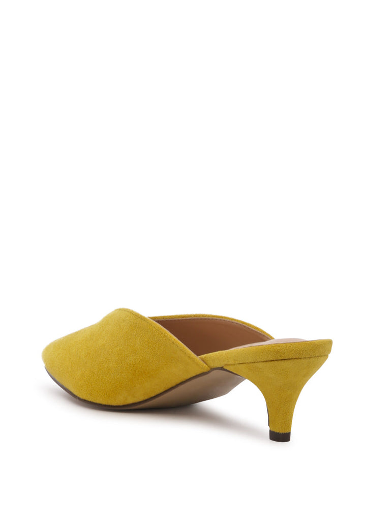 frida pointed toe heeled mules#color_yellow