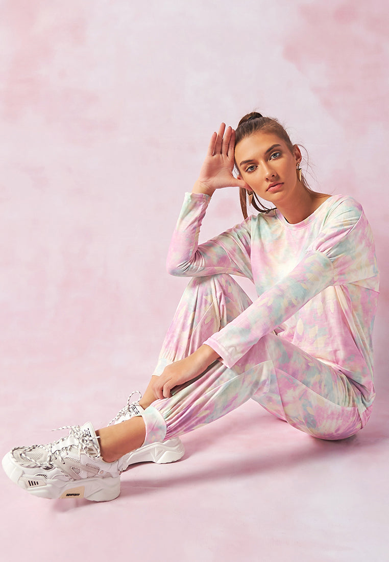 Tie-Dye Settle in Style Lounge Pants#color_pink-combo