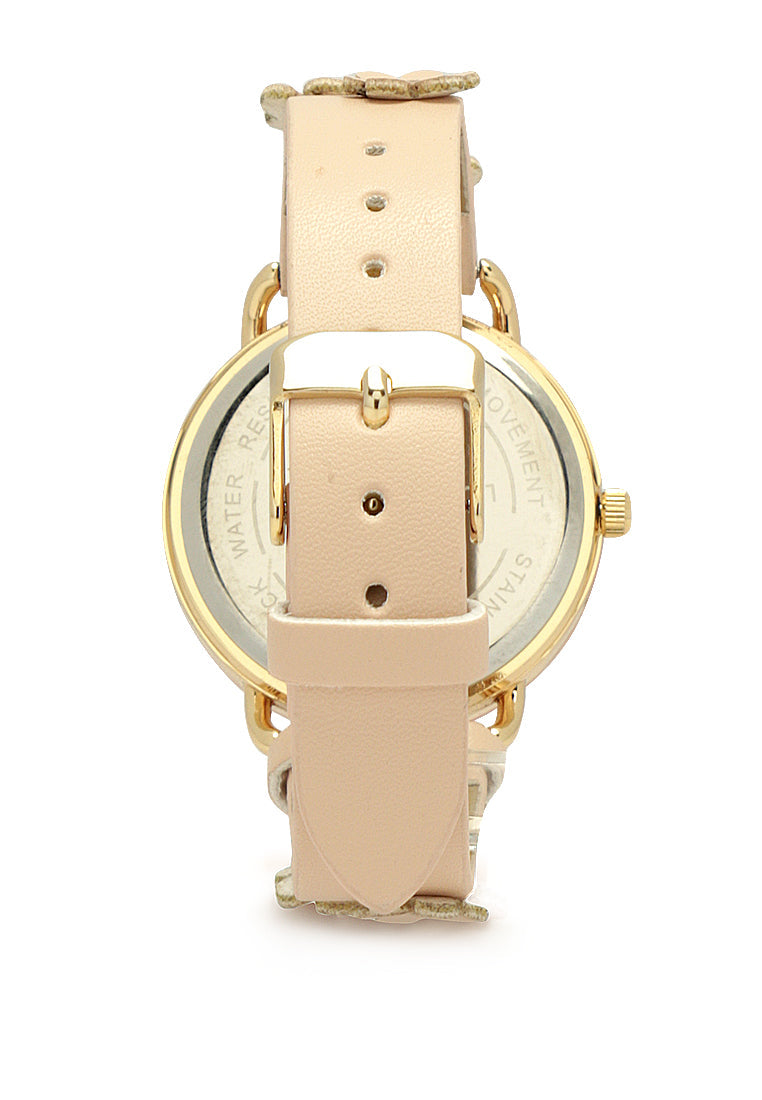 mother of pearl look resin case watch#color_pink