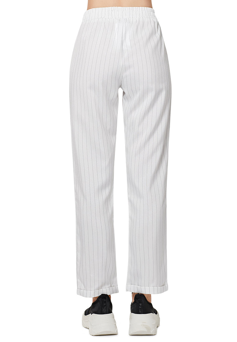 pinstripe straight pants#color_white