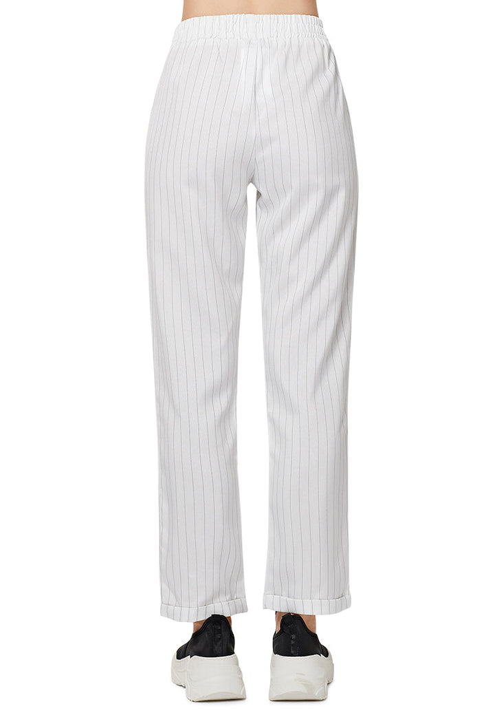 pinstripe straight pants#color_white