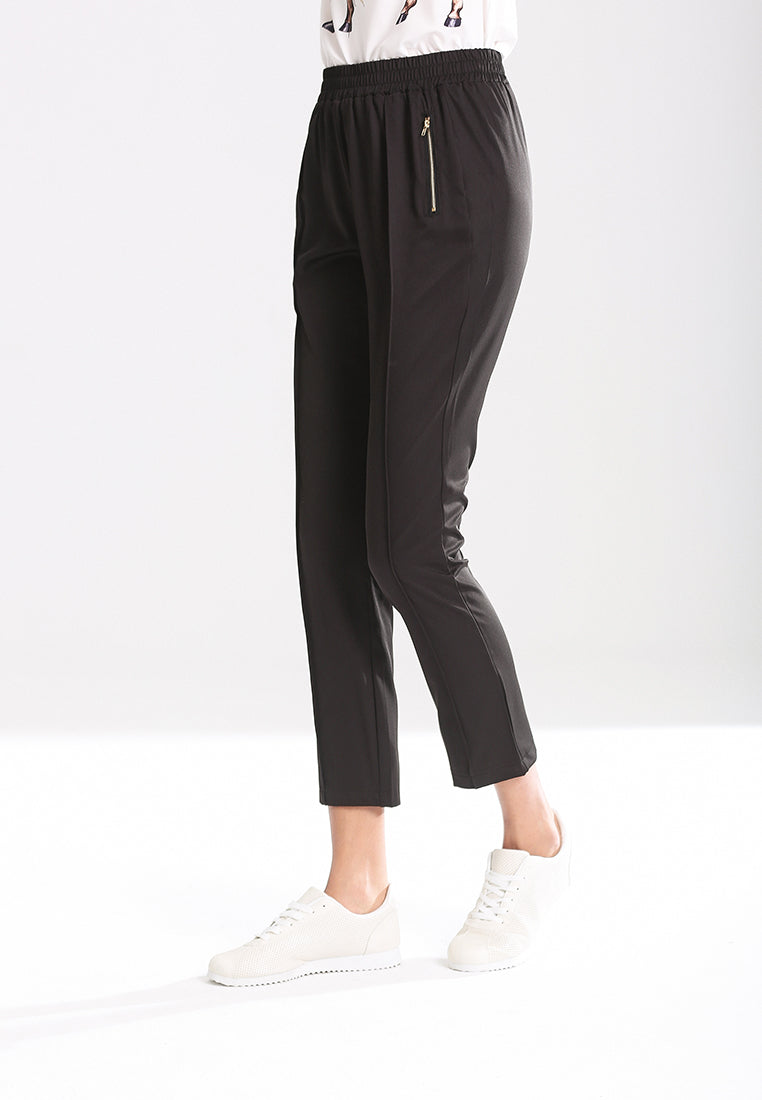 pleated casual pants#color_black