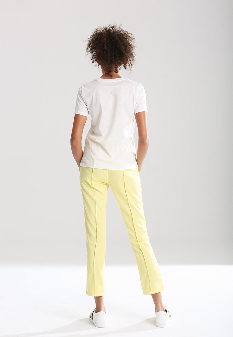 pleated casual pants#color_yellow