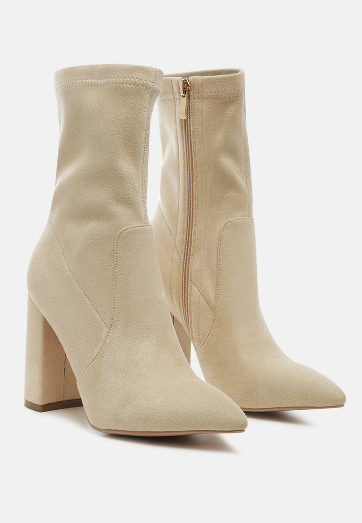 zahara faux suede block heeled boots by ruw#color_beige
