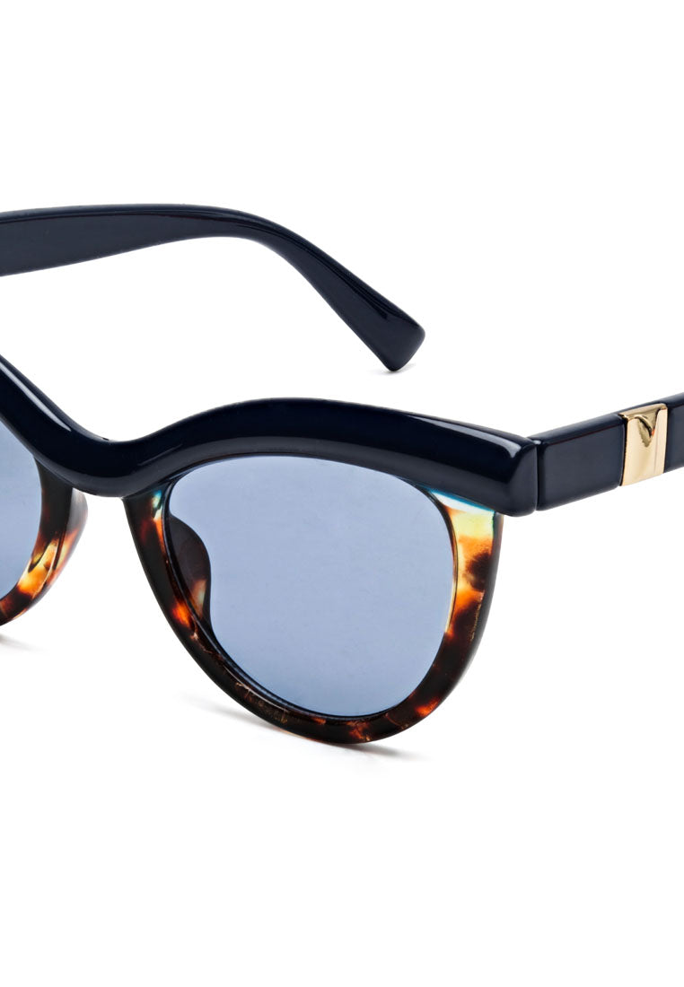 printed frame cateye sunglasses#color_blue