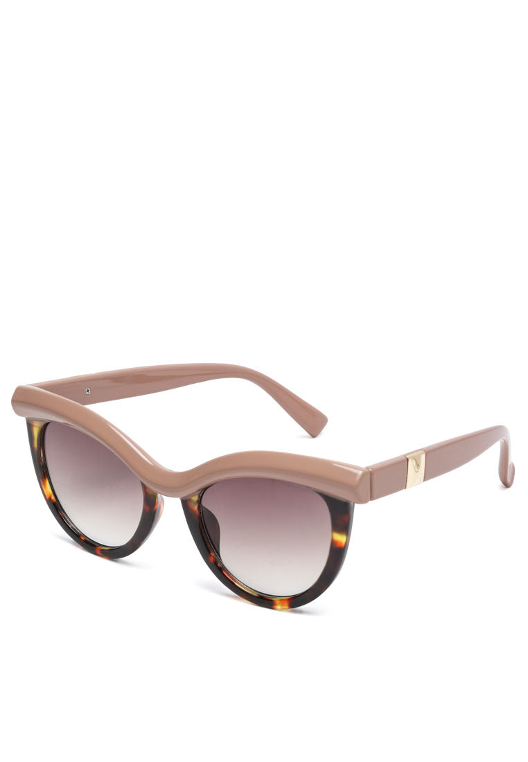 printed frame cateye sunglasses#color_pink