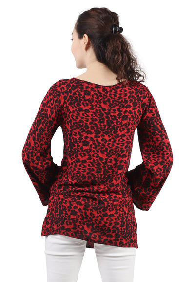 printed tunic top#color_red-leopard