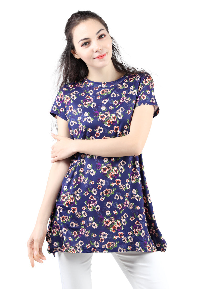 pretty vibes floral tunic#color_blue