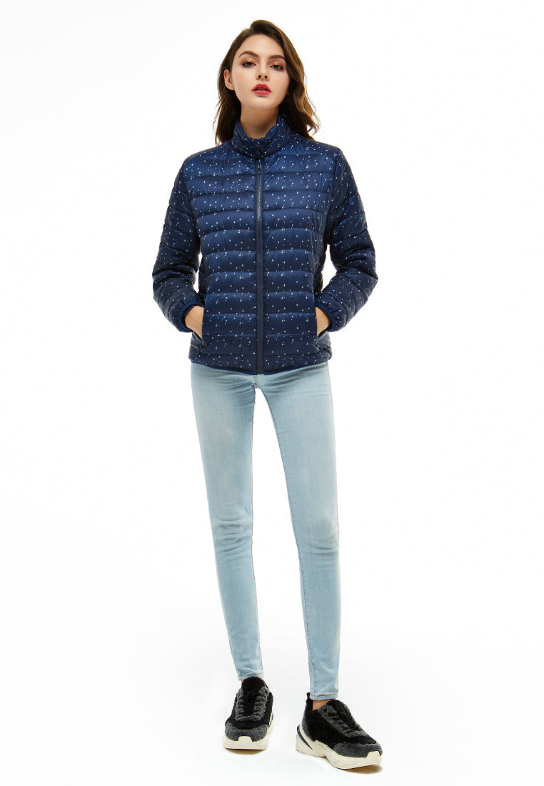 printed puffer jacket#color_navy