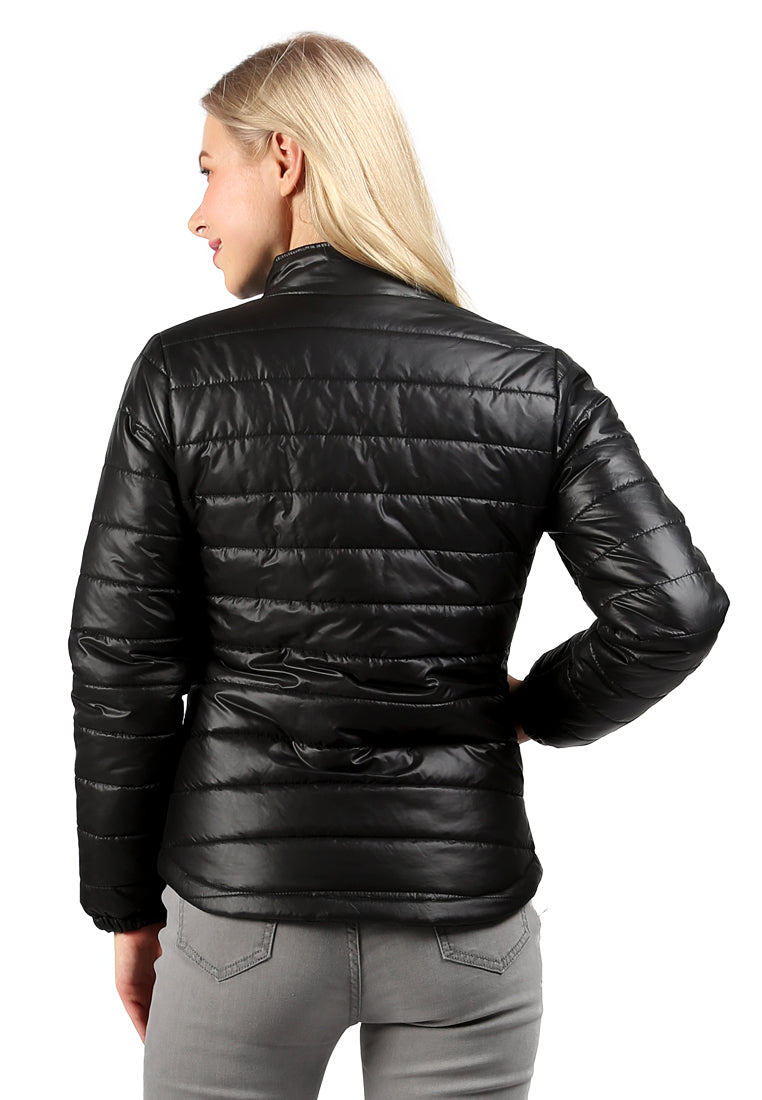 puffer jacket with zipper closure#color_black