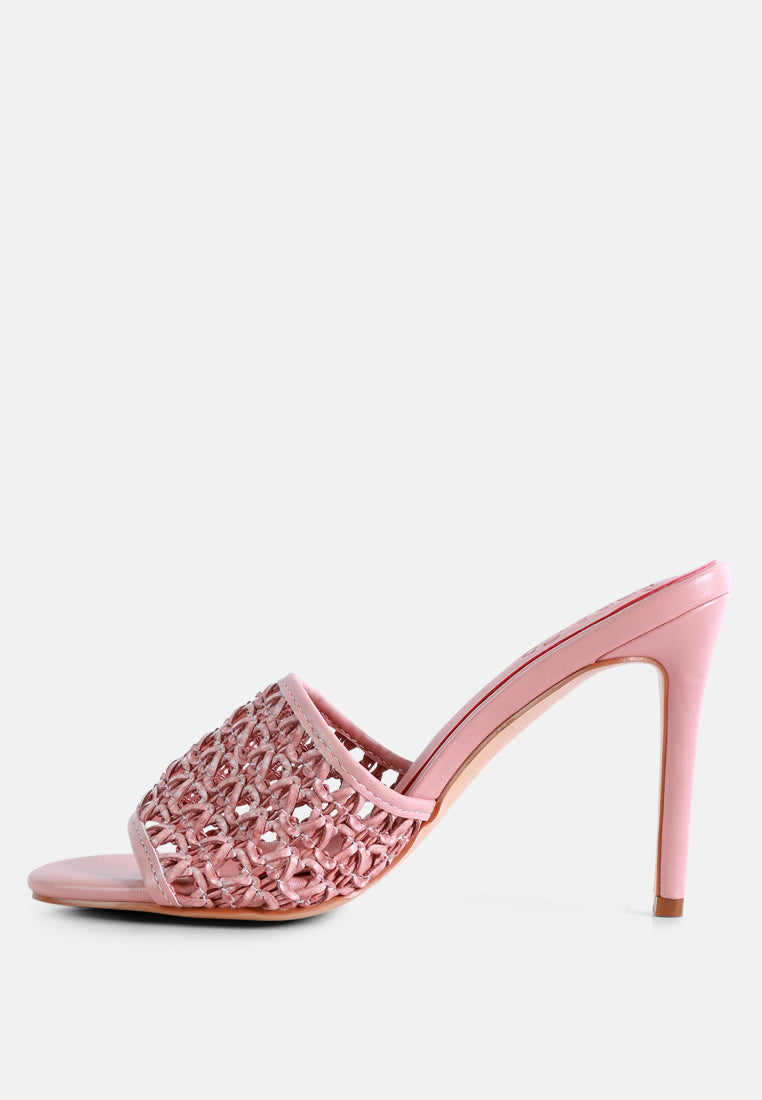 tease woven heeled slides by ruw#color_pink