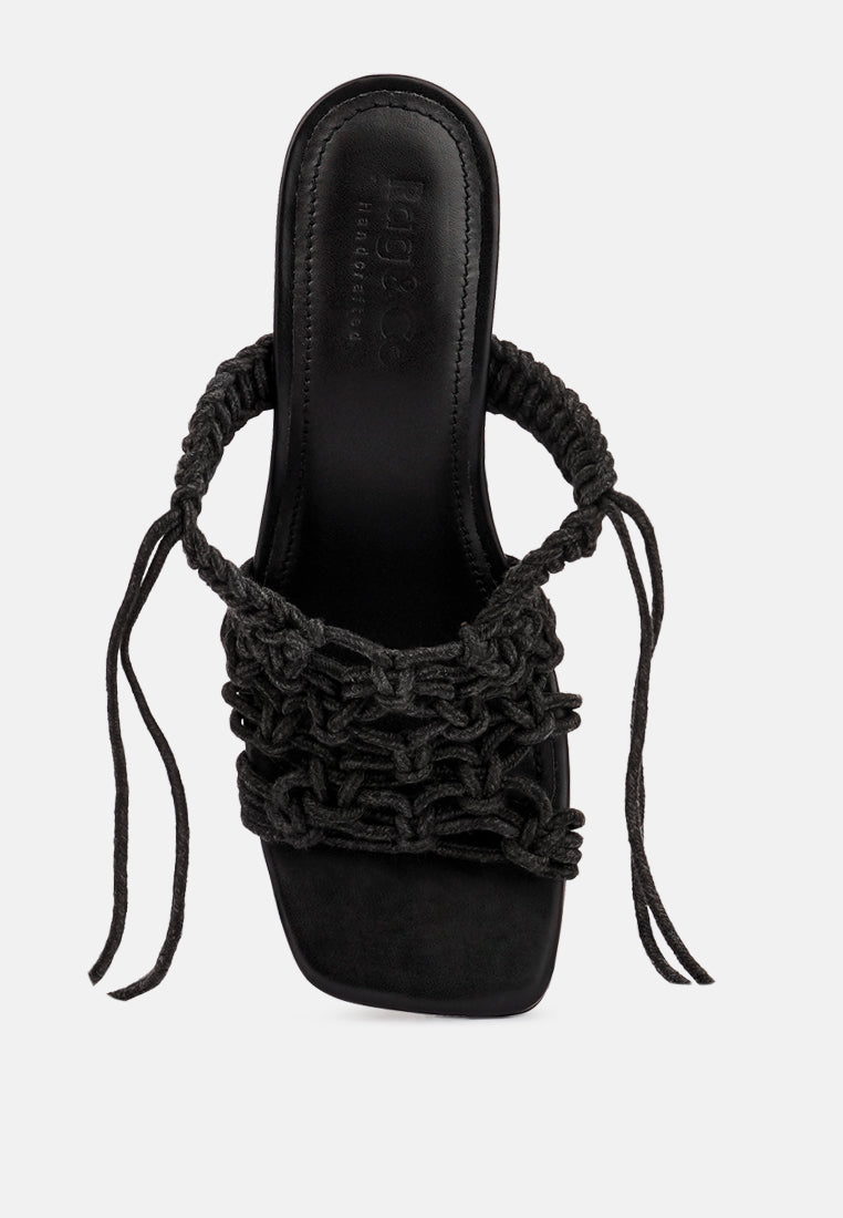 beroe braided handcrafted lace up sandal by ruw#color_black