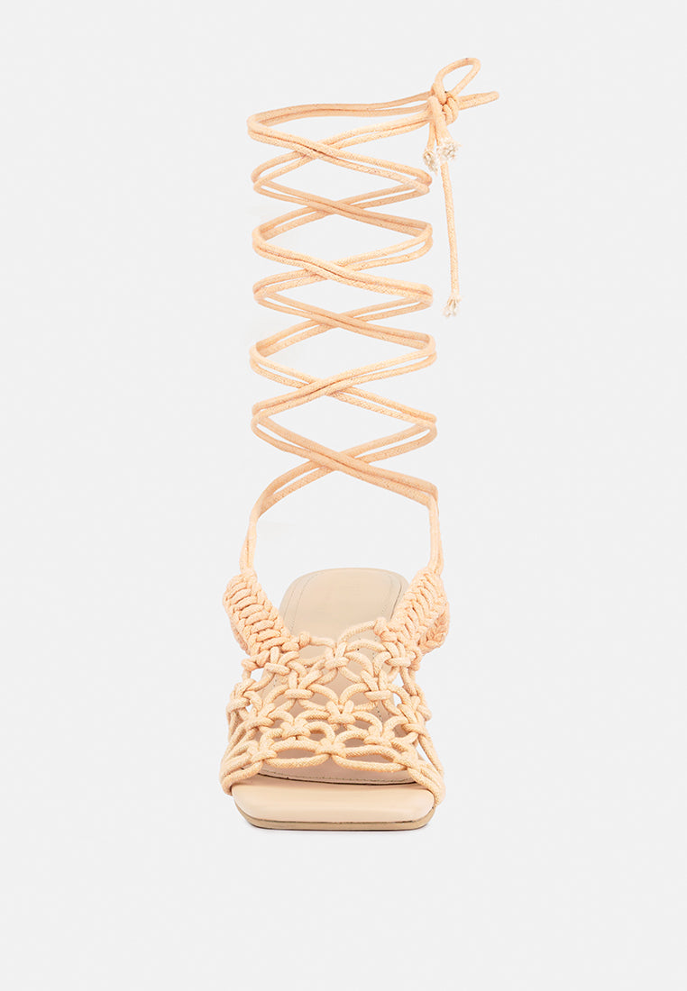 beroe braided handcrafted lace up sandal#color_latte