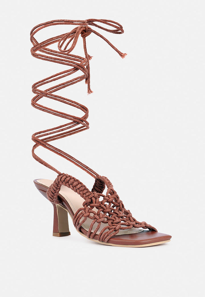 beroe braided handcrafted lace up sandal by ruw#color_mocca