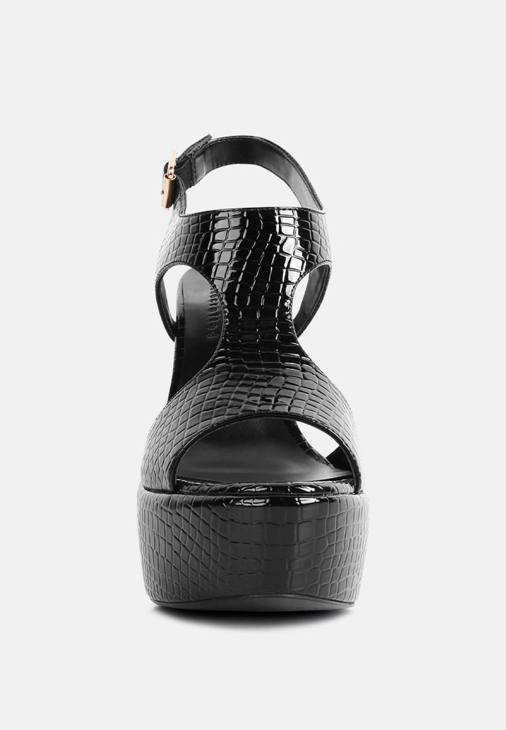 croft croc high heeled cut out sandals#color_black