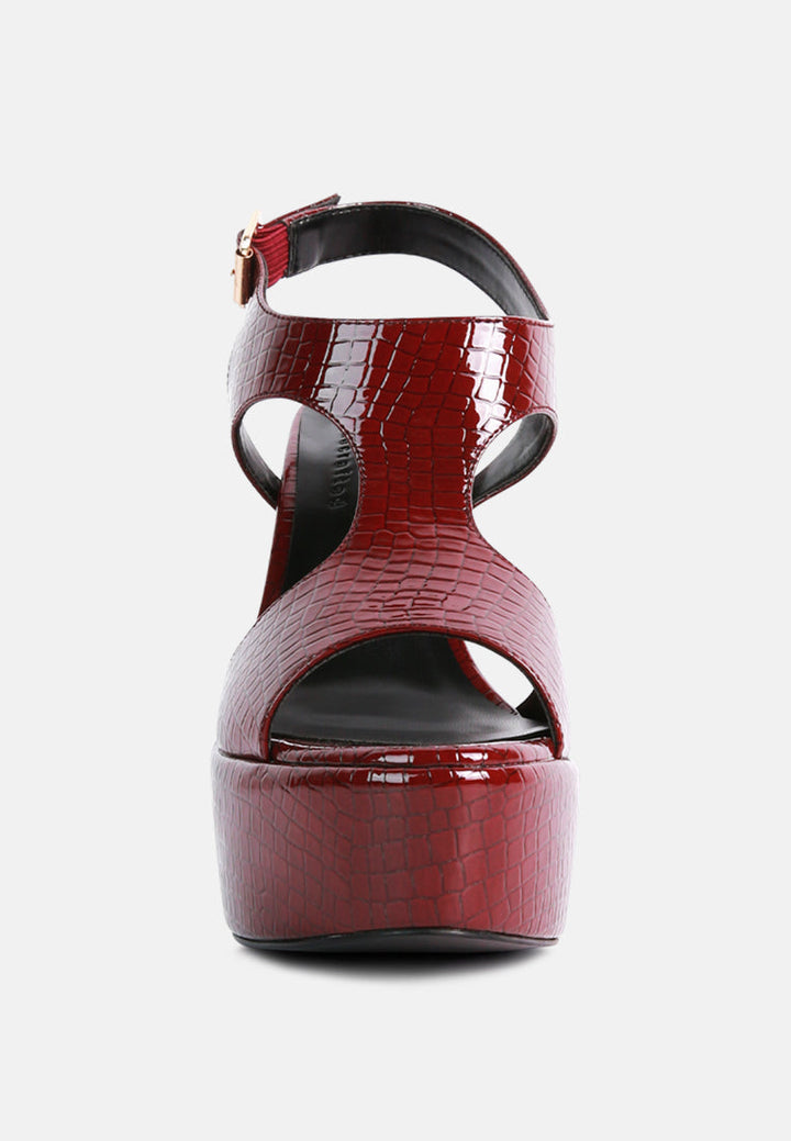 croft croc high heeled cut out sandals by ruw#color_burgundy