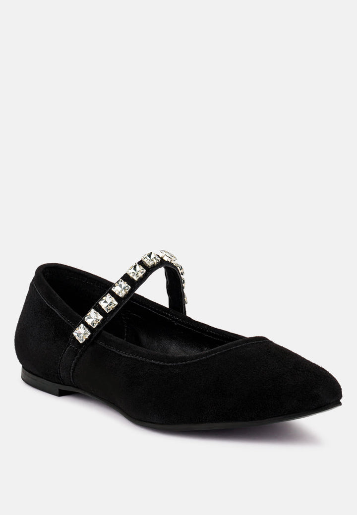 assisi fine suede maryjane ballet flats by ruw#color_black