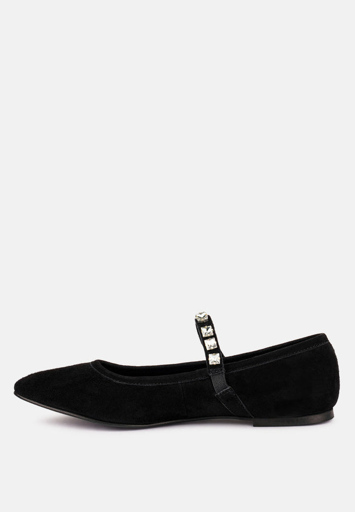 assisi fine suede maryjane ballet flats by ruw#color_black