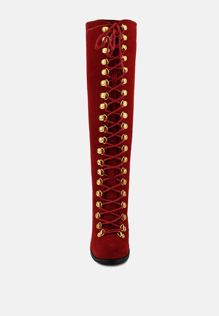 street-slay antique heeled calf boot by ruw#color_red