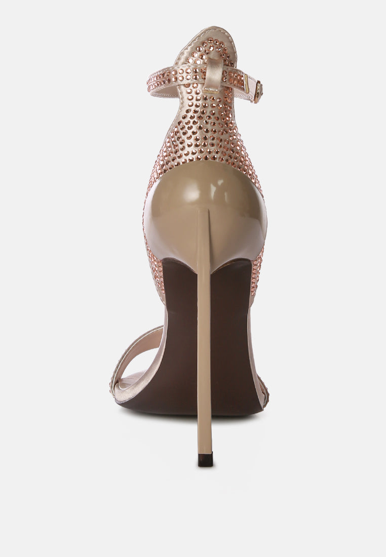 magnate rhinestone embellished stiletto sandals by ruw#color_beige