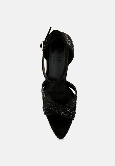 regalia rhinestone embellished stiletto sandals#color_black