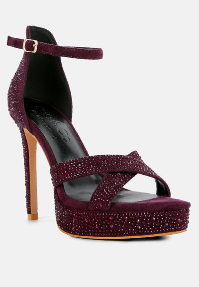 regalia rhinestone embellished stiletto sandals#color_purple