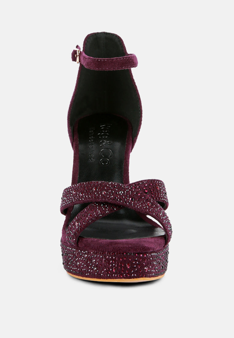 regalia rhinestone embellished stiletto sandals#color_purple