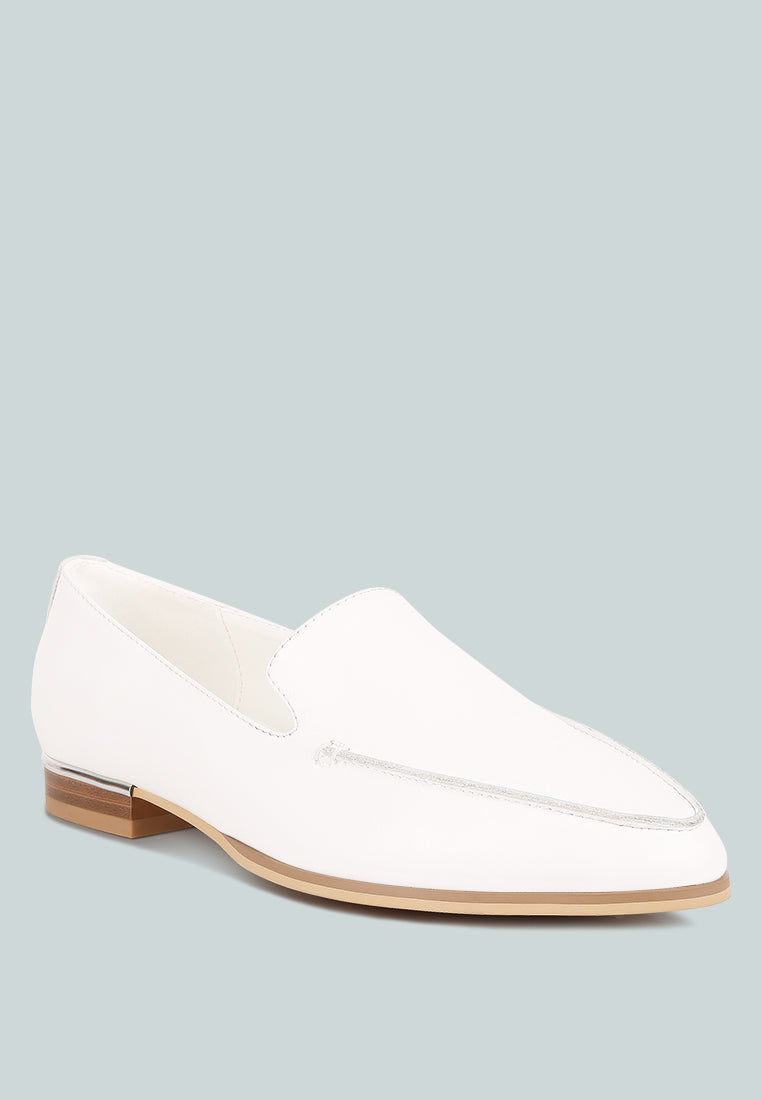 richelli metallic sling detail loafers#color_white