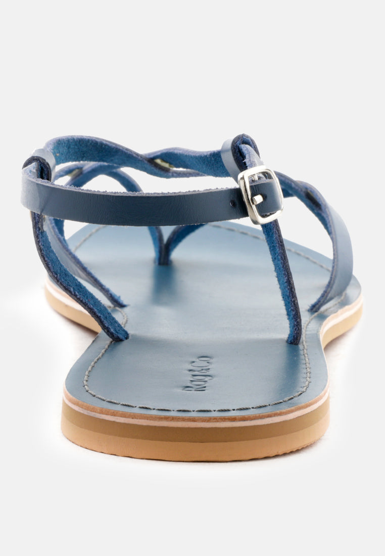 rita strappy flat leather sandals#color_blue