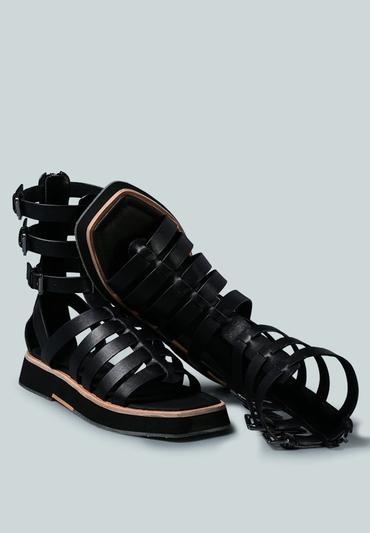 robbie gladiator square toe sandal#color_black