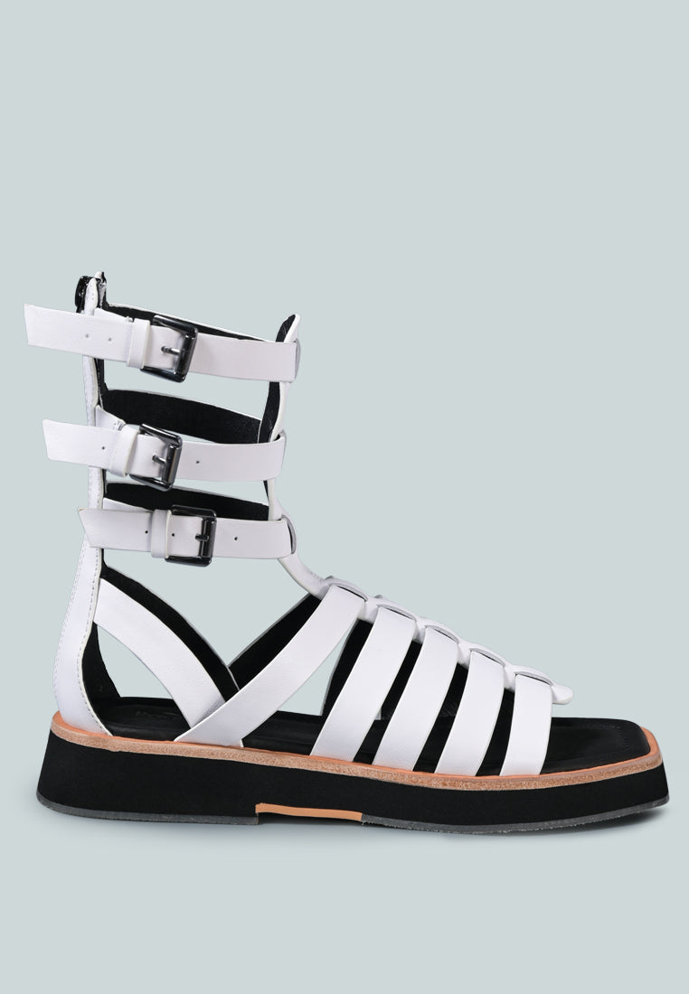 robbie gladiator square toe sandal#color_white