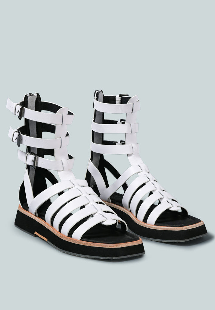 robbie gladiator square toe sandal#color_white
