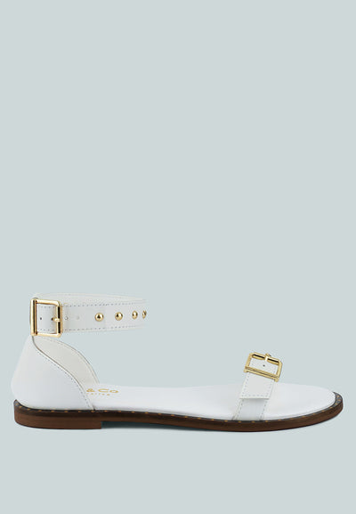 rosemary buckle strap flat sandals#color_white