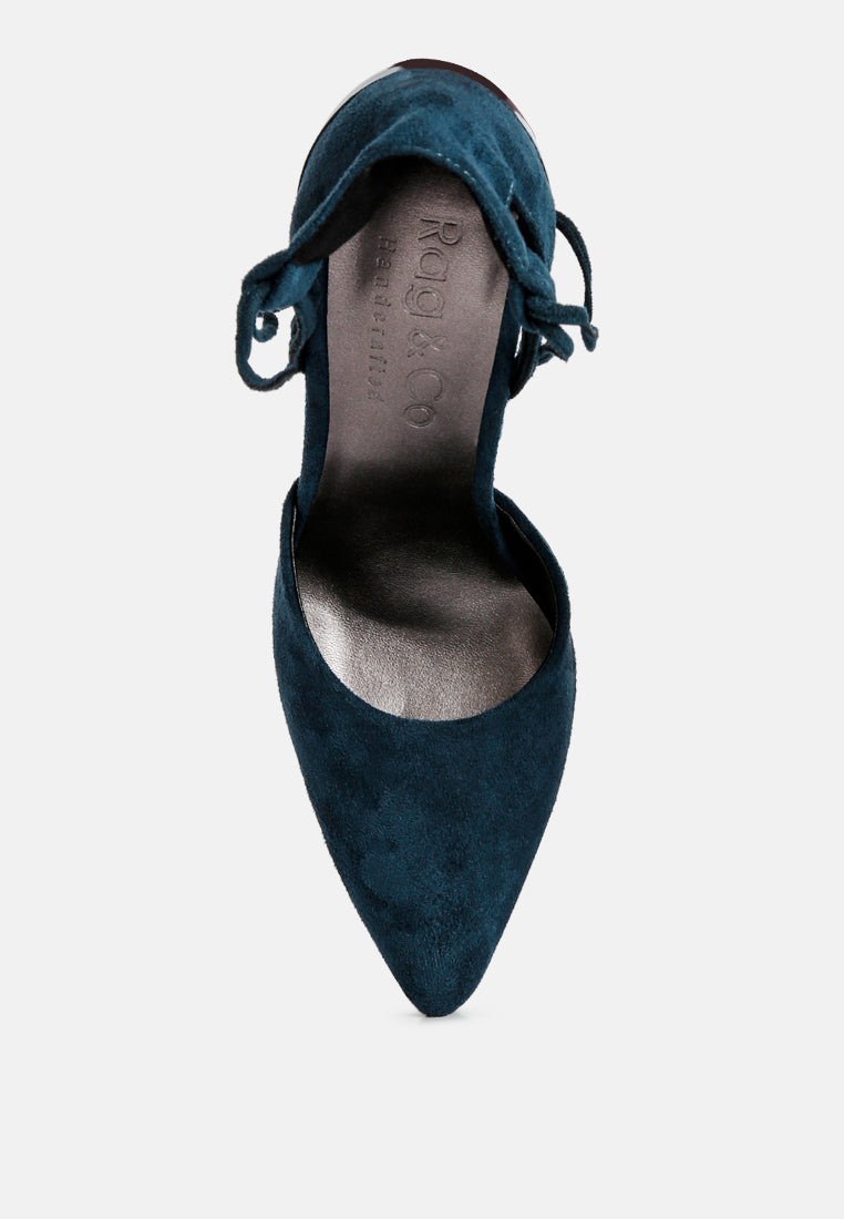 rule breaker lace up stiletto heel suede sandals by ruw#color_dark-blue