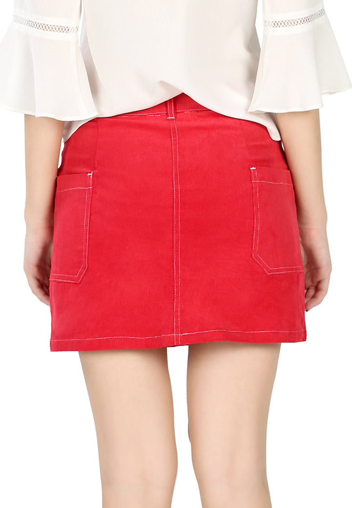 chic styled red mini skirt#color_red