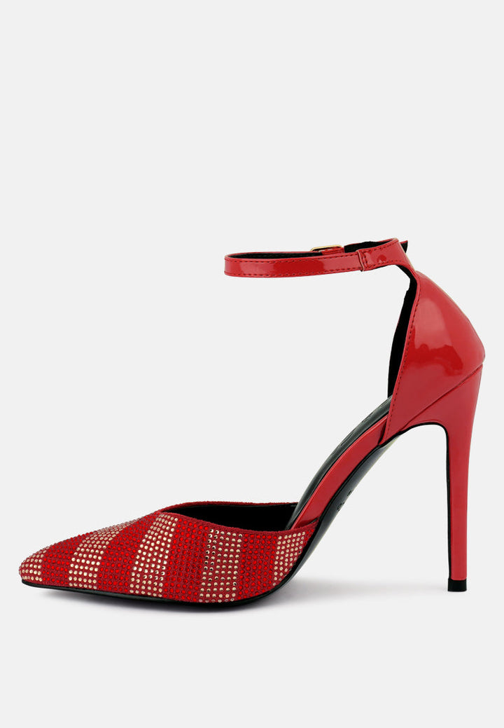 nobles rhinestone patterned stiletto sandals by ruw#color_red