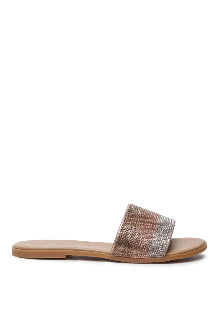 metallic slip-on sandal#color_rose-gold